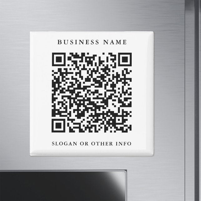 Imã Link do Site Código QR Preto e Branco Negócios  (Criador carregado)