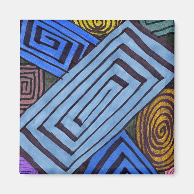 Imã "Links Egípcios" Abstrato Magnet (Frente)