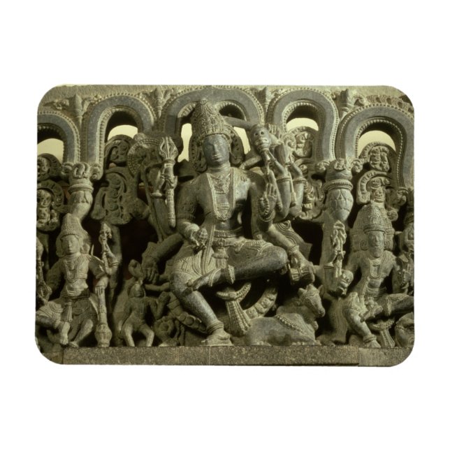 Ímã Lintel retratando A Trinidade: Siva, Brahma e Vis (Horizontal)