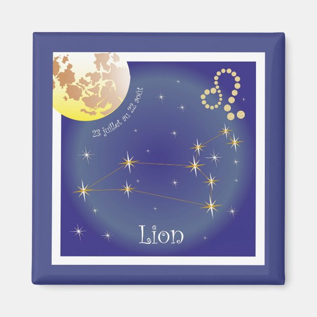 Imã Lion 23 juillet au 22 août Magnet (Frente)