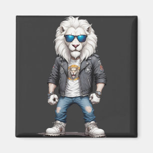 Imã Lion Biker Rebel no estilo Legal da Jaqueta de cou