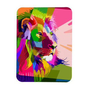 Ímã Lion Colorful Pop Prismatic Art Design-62501