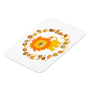 Ímã Lion de Cartoon Bonito Mandala Magneta Flexível