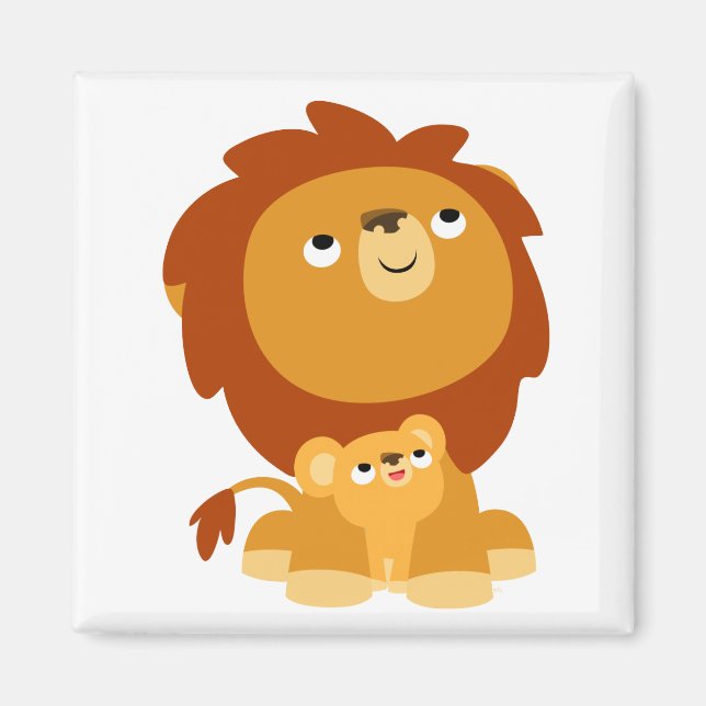 Imã Lion e ímã de cubo protetores de desenho animado (Frente)