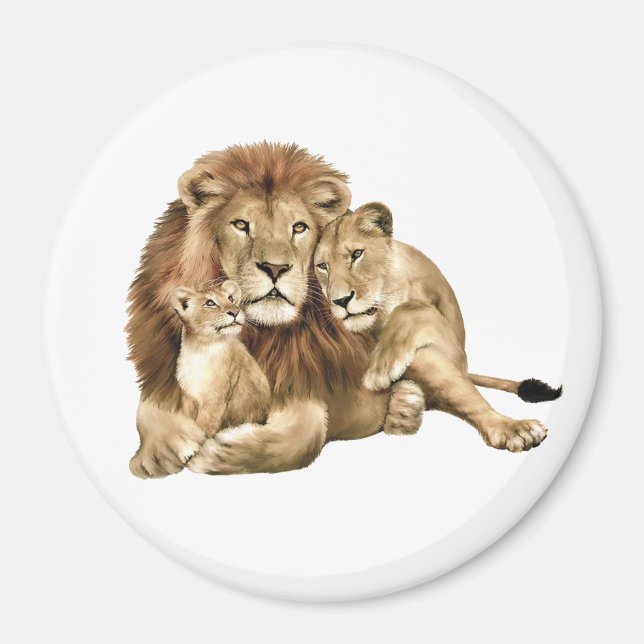 Imã Lion Family Magnet (Frente)