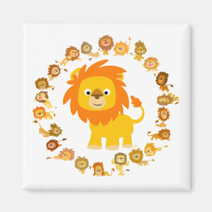 Imã Lion Mandala Magnet, um belo desenho animado