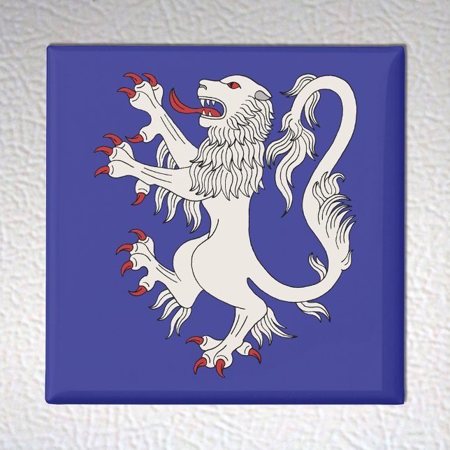 Imã Lion Rampant Argent (Lion Rampant Argent Magnet on White Fridge)