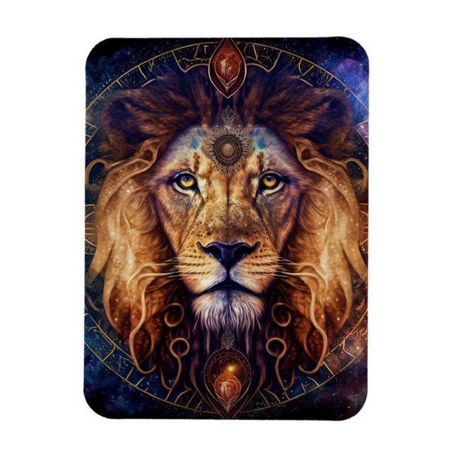 Ímã Lion Spirit Mandala Arte Visionária (Vertical)