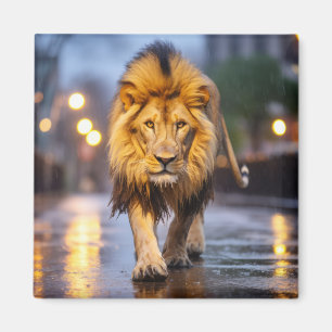 Imã Lion Wildlife Animal Na Rua Ao Exterior