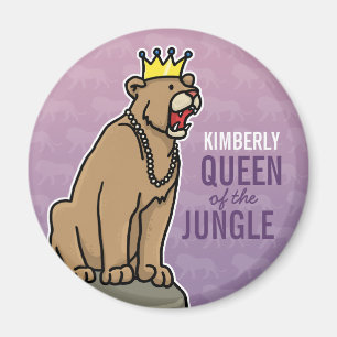 Imã Lioness Queen of the Jungle, Add Name Purple