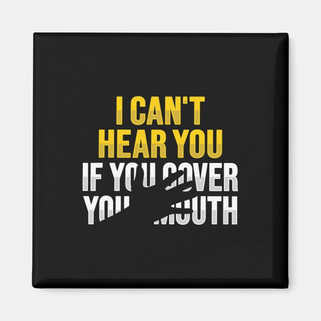 Imã Lip Lendo ASL Gesto de Mão surdo Ausente Audição P (Frente)