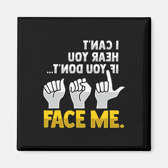 Imã Lip Lendo ASL Gesto de Mão surdo Ausente Audição P (Frente)