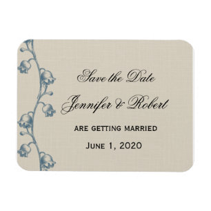 Ímã Lírio do vale em economias de linho de Ecru a dat