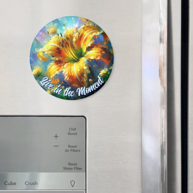 Imã Lírio Hemerocallis Flores Amarelo Azul Personaliza (In Situ (Fridge))