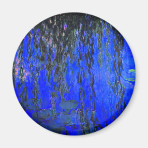 Imã Lírios de água monet e ramificações de salgueiro