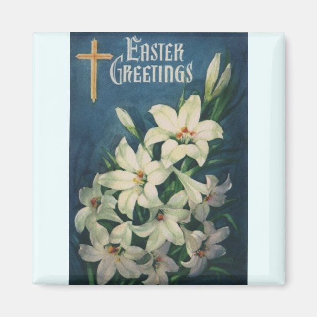 Imã Lírios de Páscoa, Páscoa Religiosa Vintage (Frente)
