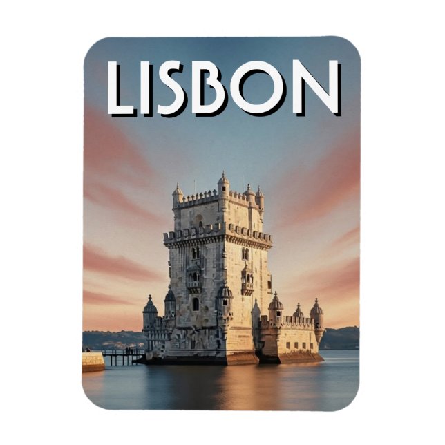 Ímã Lisboa Portugal Viagem Torre de Belém  (Vertical)