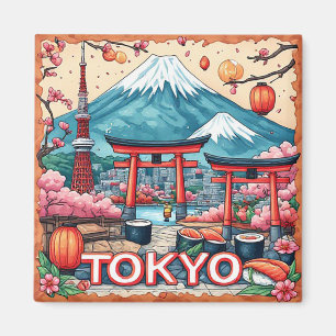 Imã 🧲 Lista de Desejos de Viagem Tóquio Memória Japão