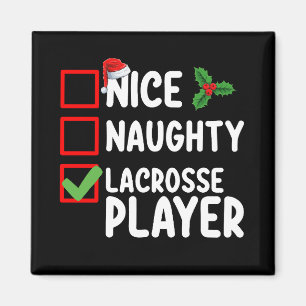 Imã Lista de Natal de Jogador de Lacrosse Bonzinho Mal