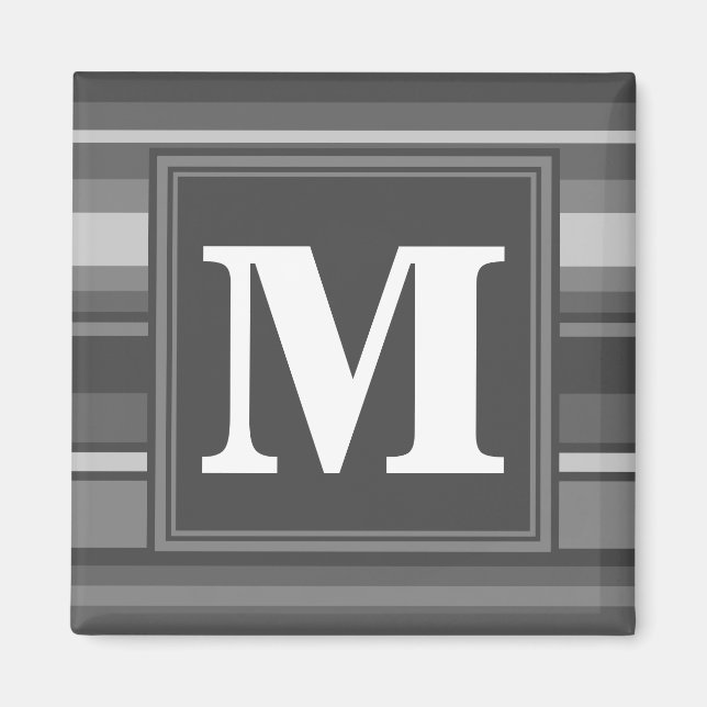 Imã Listras cinza monograma (Frente)
