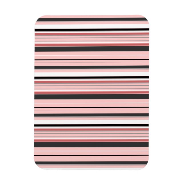 Ímã Listras cinza rosa fofas (Vertical)