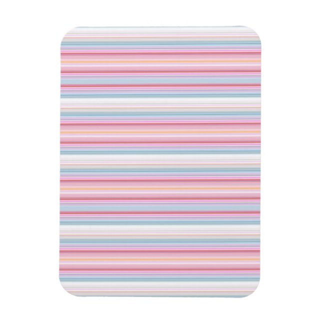 Ímã Listras cor-de-rosa brancas fofas  (Vertical)