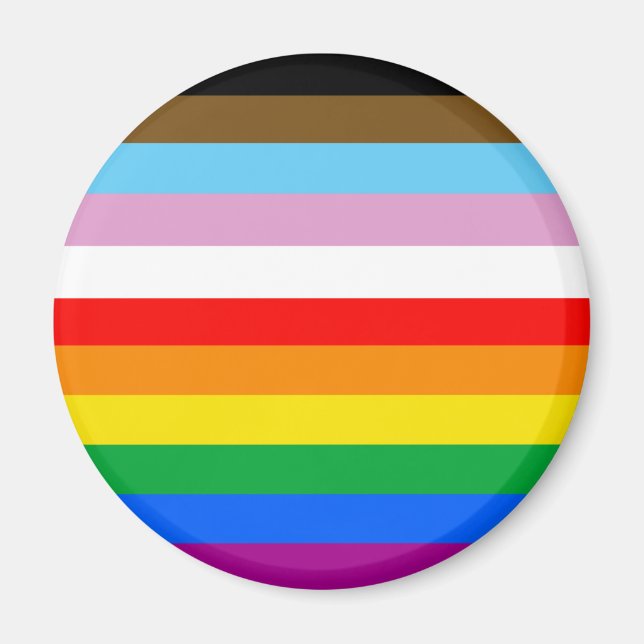 Imã Listras da Bandeira de Progresso LGBTQ+ (Frente)