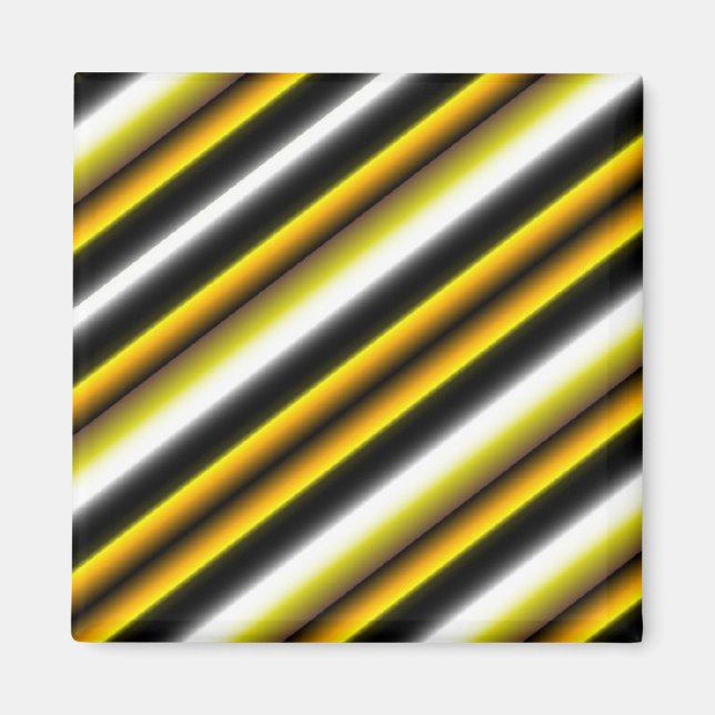 Imã Listras de Arco-Íris Preto e Amarelo (Frente)
