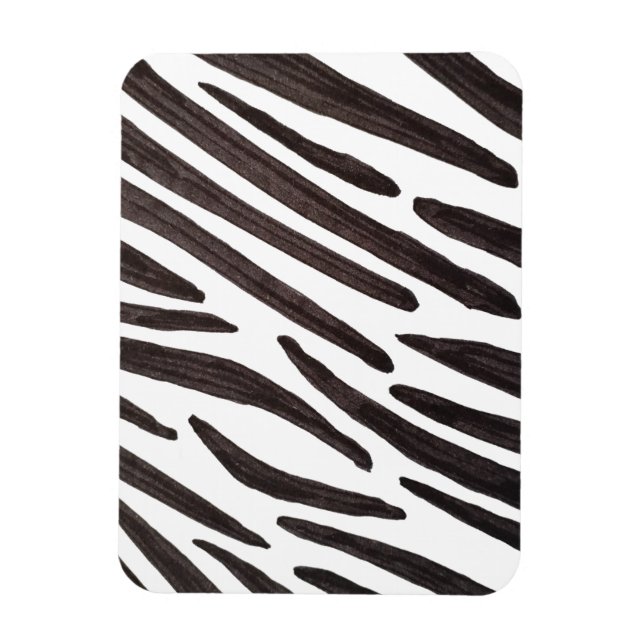 Ímã Listras de zebra pretas e brancas (Vertical)
