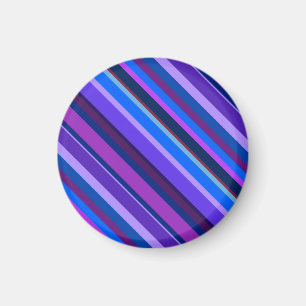 Imã Listras diagonais em azul e roxo