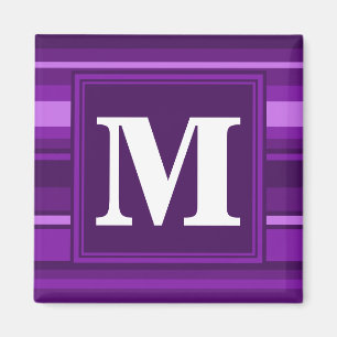 Imã Listras do roxo do monograma