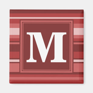 Imã Listras do vermelho do monograma