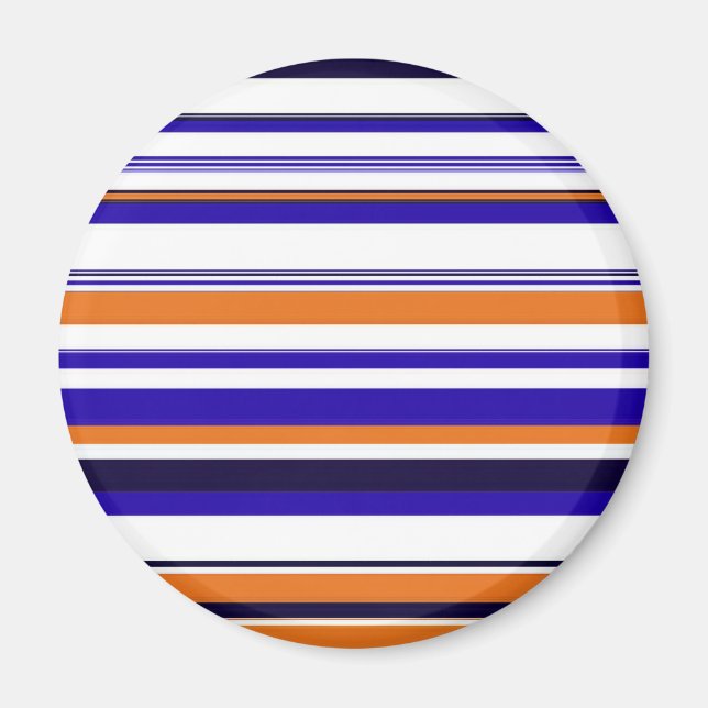 Imã Listras laranja azuis fofas (Frente)