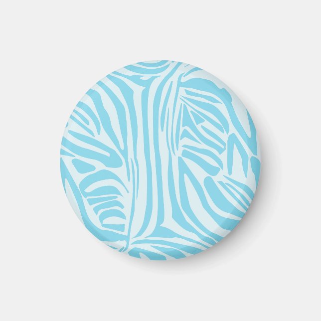 Imã Listras Ousadas de Zebra Azul e Branco (Frente)