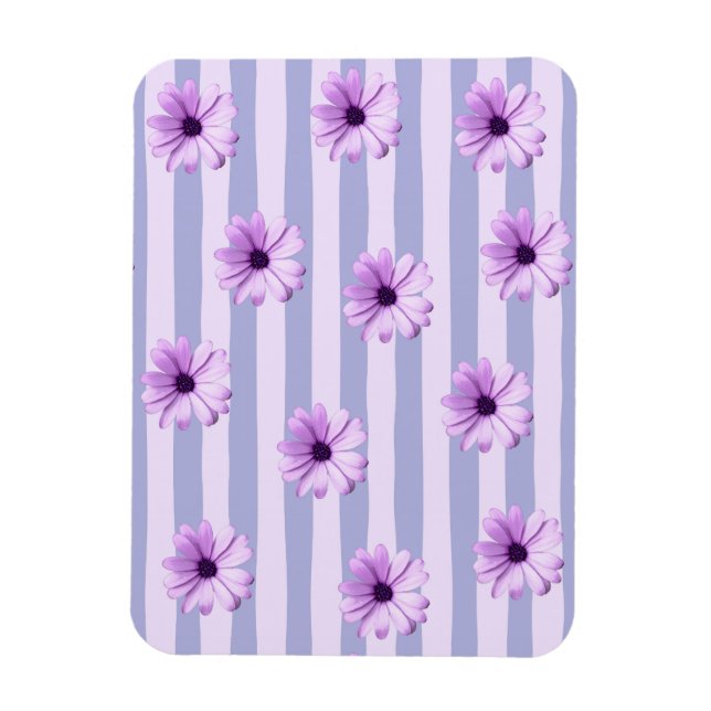 Ímã Listras pastel com padrão de Margaridas (Vertical)