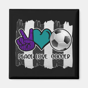 Imã Listras Pretas e Brancas Paz Amor Futebol