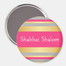 Listras Rosa Quente Cinza Dourado, Shabat Shalom