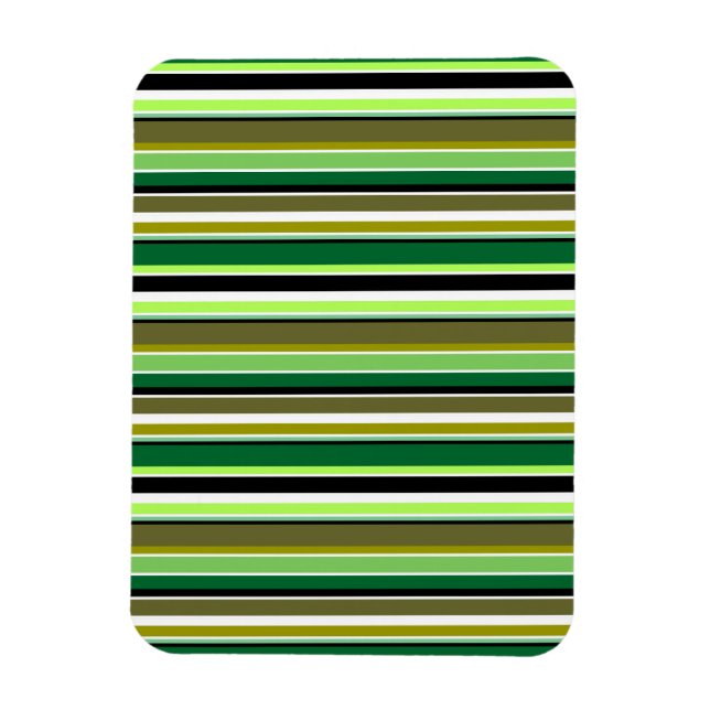 Ímã Listras verdes brancas fofas (Vertical)