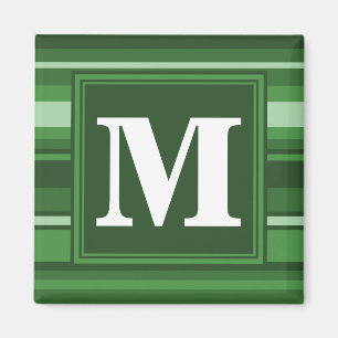 Imã Listras verdes do monograma