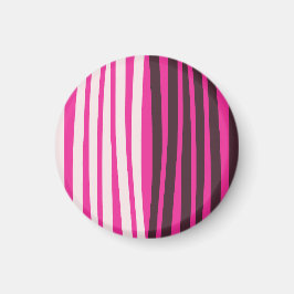 Imã Listras verticais brancas e pretas cor-de-rosa