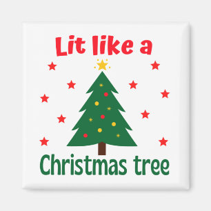 Imã Lit Como Um Natal De Árvore De Natal