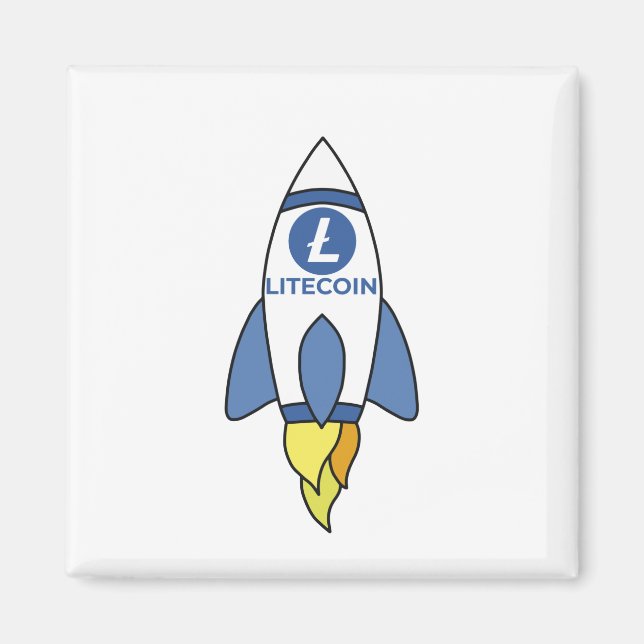 Imã Litecoin To The Moon Rocket (Frente)