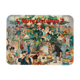 Ímã Litografia da árvore de natais vintages