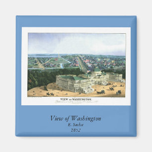 Imã Litografia de cor 1852 - vista de Washington