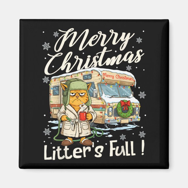 Imã Litter's Full Funny Cat Parody Outfit Sarcastic Ch (Frente)