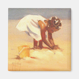 Imã Little African Girl in Beach