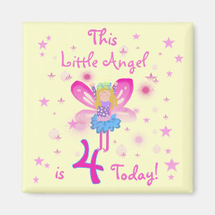 Imã Little Angel 4th Birthday T-shirts e presentes