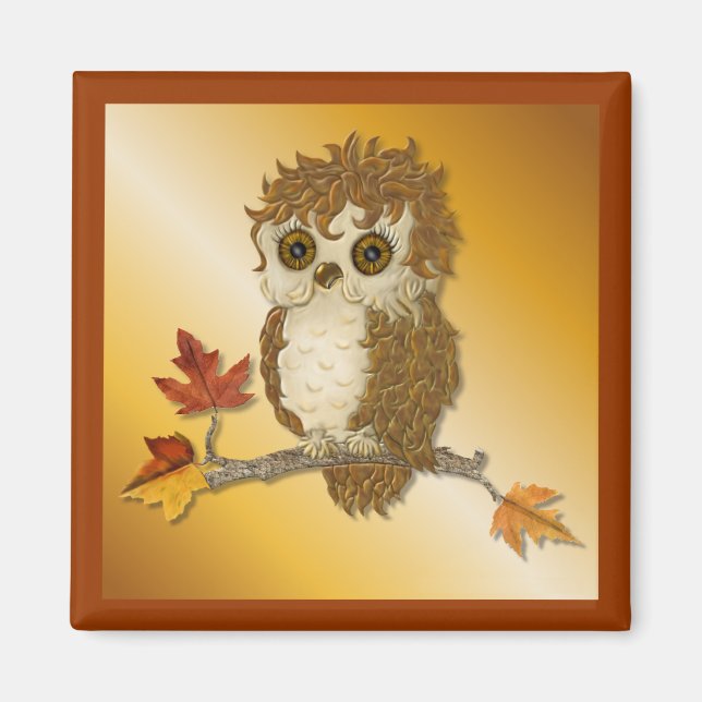 Imã Little Autumn Whoo Owl (Frente)
