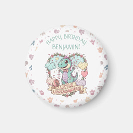 Imã Little Hearts Dino Birthday Personalized