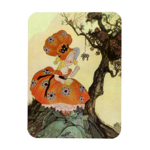 Ímã Little Miss Muffet & Aranha, Antiga Mãe Gansa